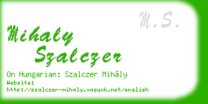 mihaly szalczer business card