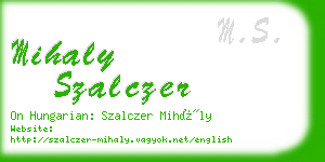 mihaly szalczer business card